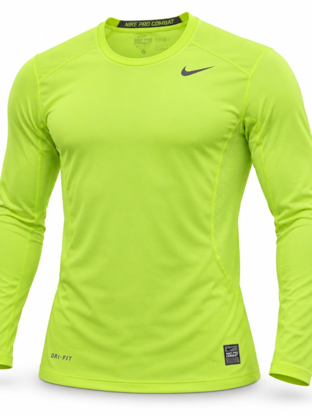 Nike Pro Combat Dri-FIT Neon Yellow Fitted Shirt Men’s M